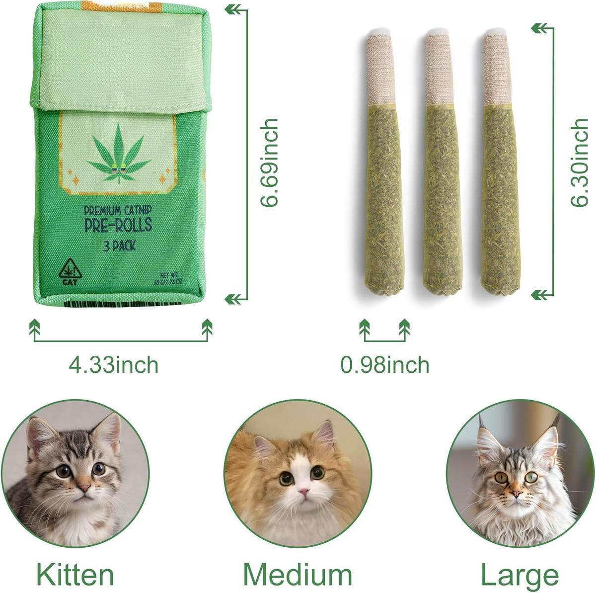 3 Pack Cat Toy Set, 100% Premium Cat Herb Filling, Natural Stimulation for Cats, Safe Teething & Kicker Toys, Perfect for Kittens