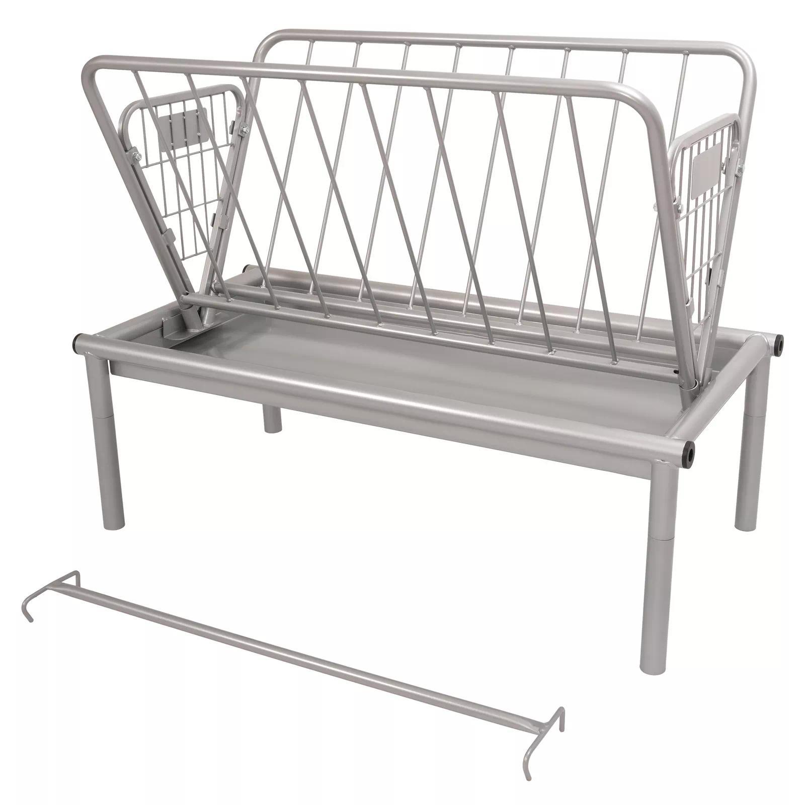 Steel Outdoor Heavy Duty Hay Livestock Feeder for Goats, Sheep, Miniature Horses Feeding Steel Outdoor Heavy Duty Hay Livestock Feeder for Goats, Sheep, Miniature Horses Feeding