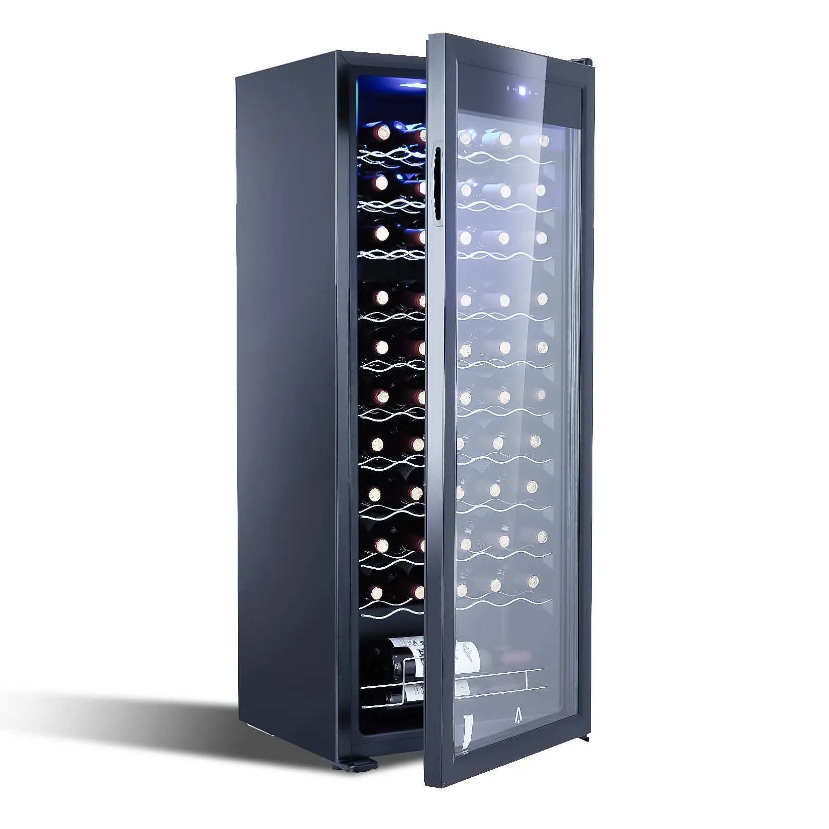Dual Zone Freestanding Wine Cooler & Beverage Refrigerator, 55 Bottle Compressor Fridge with Digital Temp Control, UV Glass, Safety Lock for Red White Champagne Beer Soda
