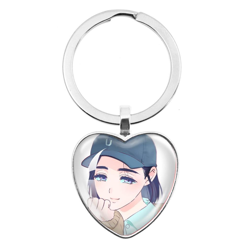 ALIEN STAGE Mizi Sua Till Ivan Hyuna Luka Glass Pendant Keychain Jewelry Accessories Souvenir Key Ring Fans Gift Necklace