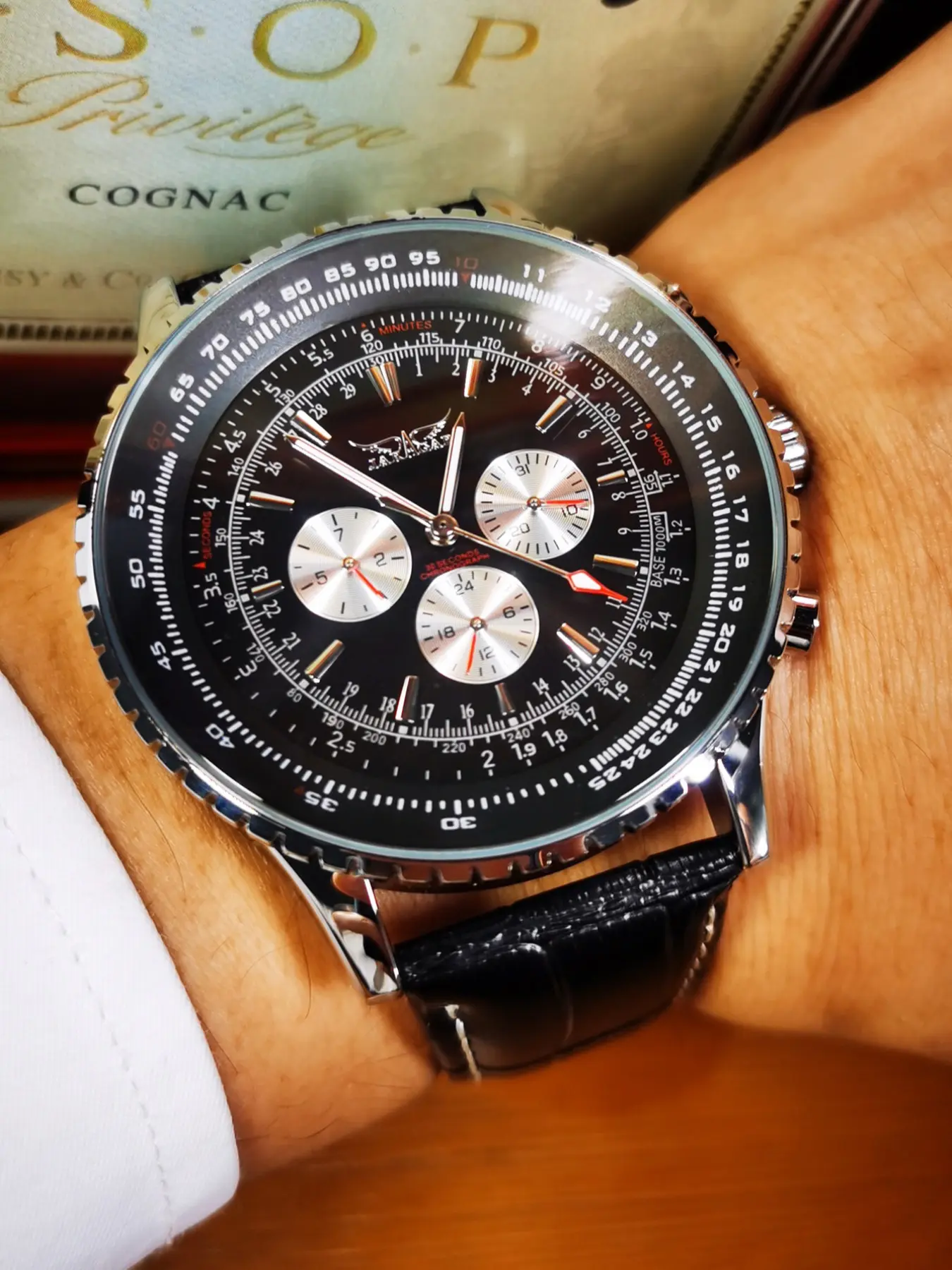 1pc Sports Pilot Multifunctional Mechanical Watch for Men Date Display Small Dials Business Casual Mens Watches