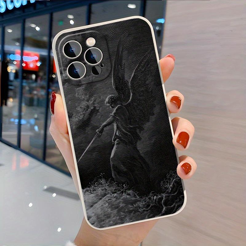 Unique Warrior Angel Darkness Aesthetic Phone case for iPhone 16 Pro Max 15 Plus 14 13 12 11 XR XS  Shockproof Silicone TPU Bumper Drop Protection Cover