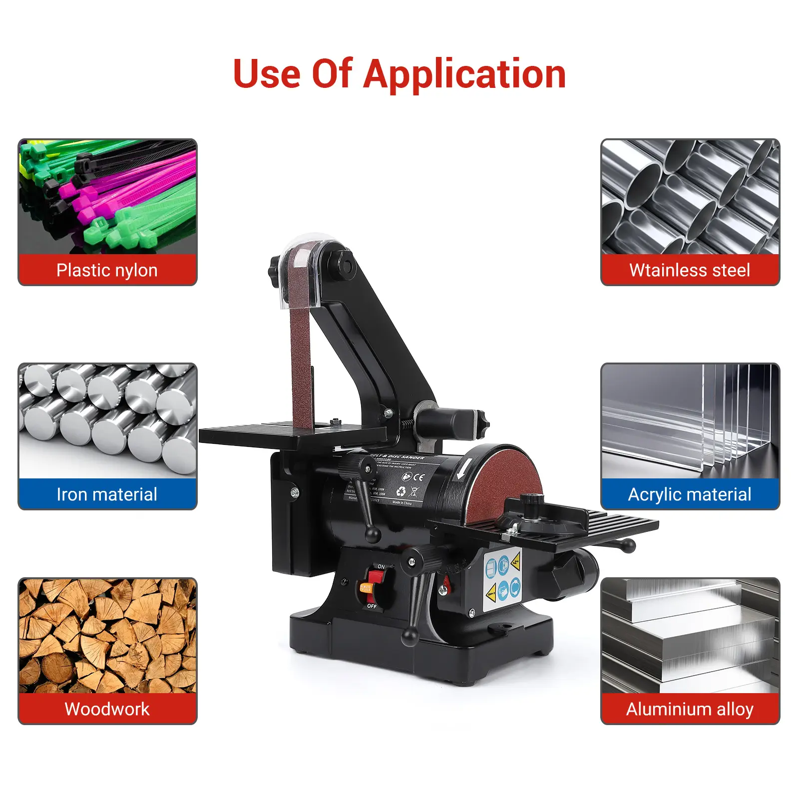 Professional 2-in-1 Benchtop Belt and Disc Sander , 1" x 30" Belt, 5" Disc - 2.1A Motor for Woodworking, Metalworking, Knife Sharpening , Includes 6x80 Grit and 4x100 Grit Belts