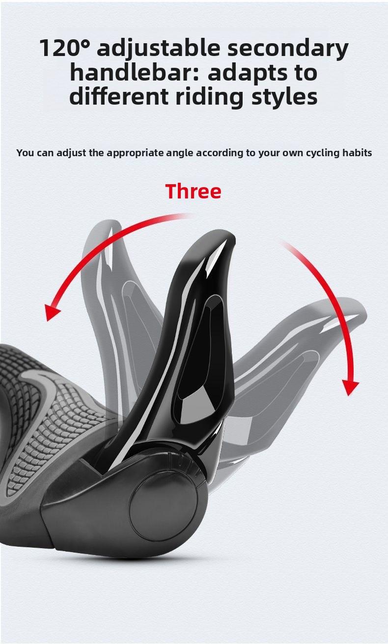 Bicycle Handlebar Covers Silicone Mountain Bike Auxiliary Handle Covers Comfortable Non-Slip Black Horn Boxed with Tools