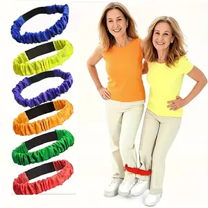 6pcs Colorful Elastic Leg Straps for Team Games And Outdoor Fun - Adjustable 3-Legged Race Bands for Parties, Festivals, And Family Activities