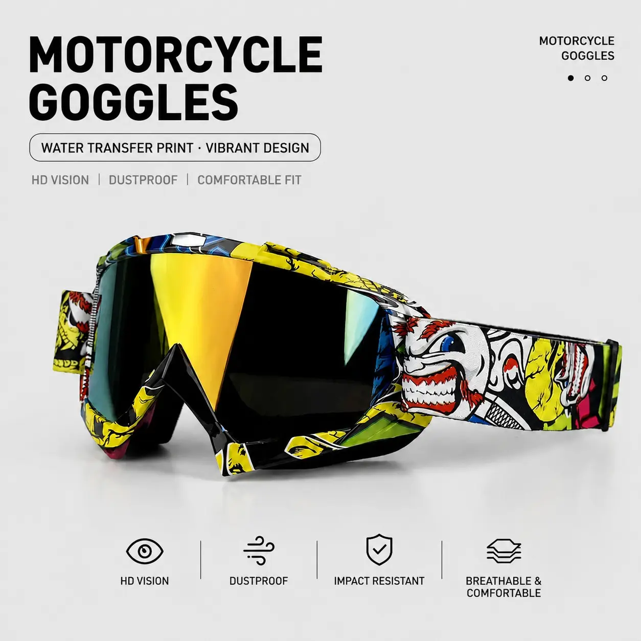 Mx Motorcycle Goggles, Motocross Glasses, Off-Road Sunglasses for Men, MTB Atv Mask, Windproof Protection, Cycling Racing Gear
