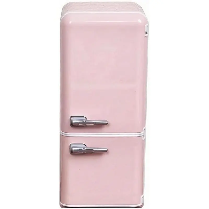 Dollhouse Refrigerator Interior Light Miniature Refrigerator Openable Door Dollhouse Fridge Pink