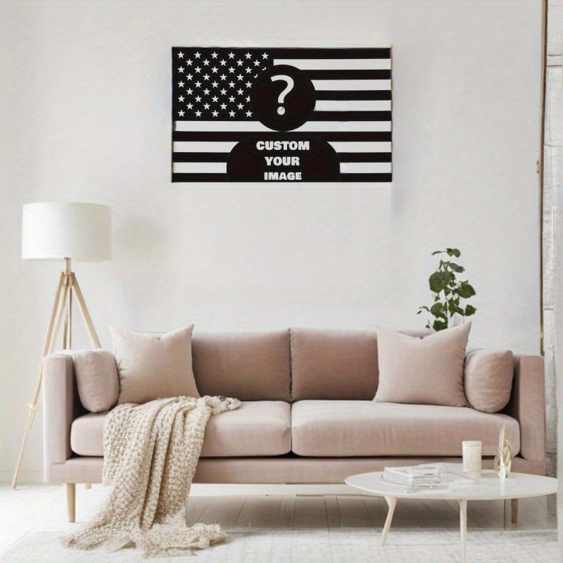 Customizable American Flag Tapestries - 1PC Personalized Black Flag for Home and Outdoor Decoration - Perfect for Living Rooms, Dormitories Velvet