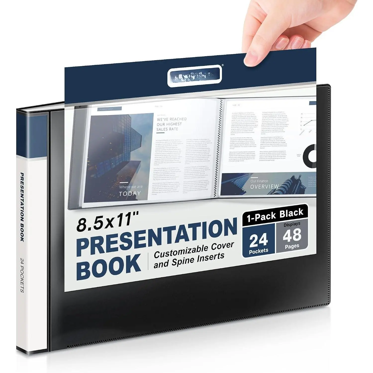 8.5x11 Portfolio Binder, Horizontal, 24 Pockets, Poly