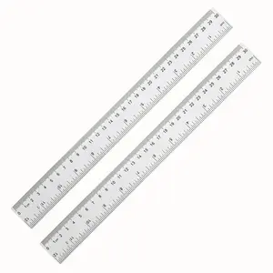 Plastic 30cm 12 inch Clear Transparent Metric Straight Rulers for School Kids Office Drafting Measuring Tools Pack of 2