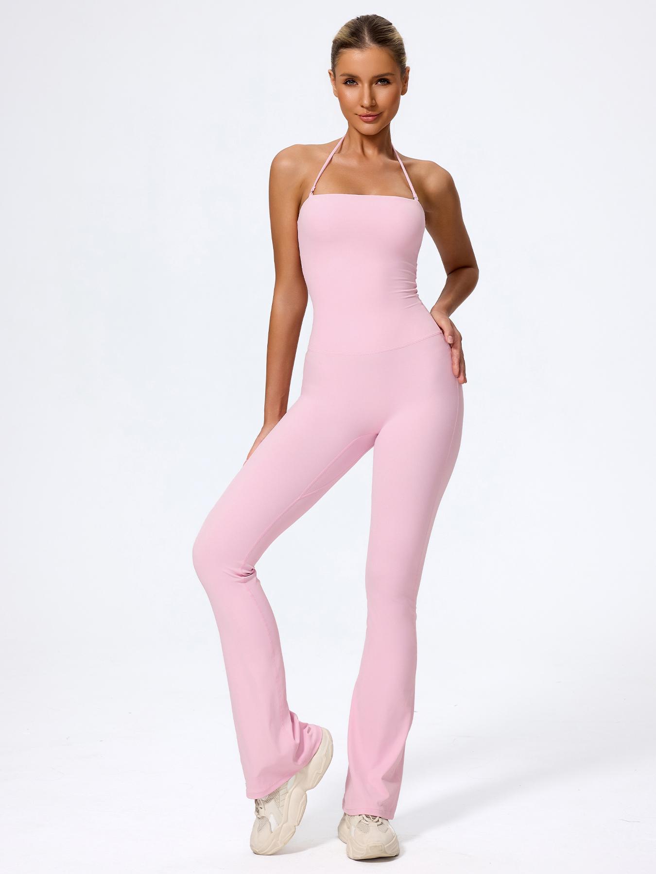 Women's Casual Sleeveless Yoga Jumpsuit, Soft Nylon Elastane Fabric No Padding Jumpsuit for Daily Wear, Outdoor Training, Gym Workouts