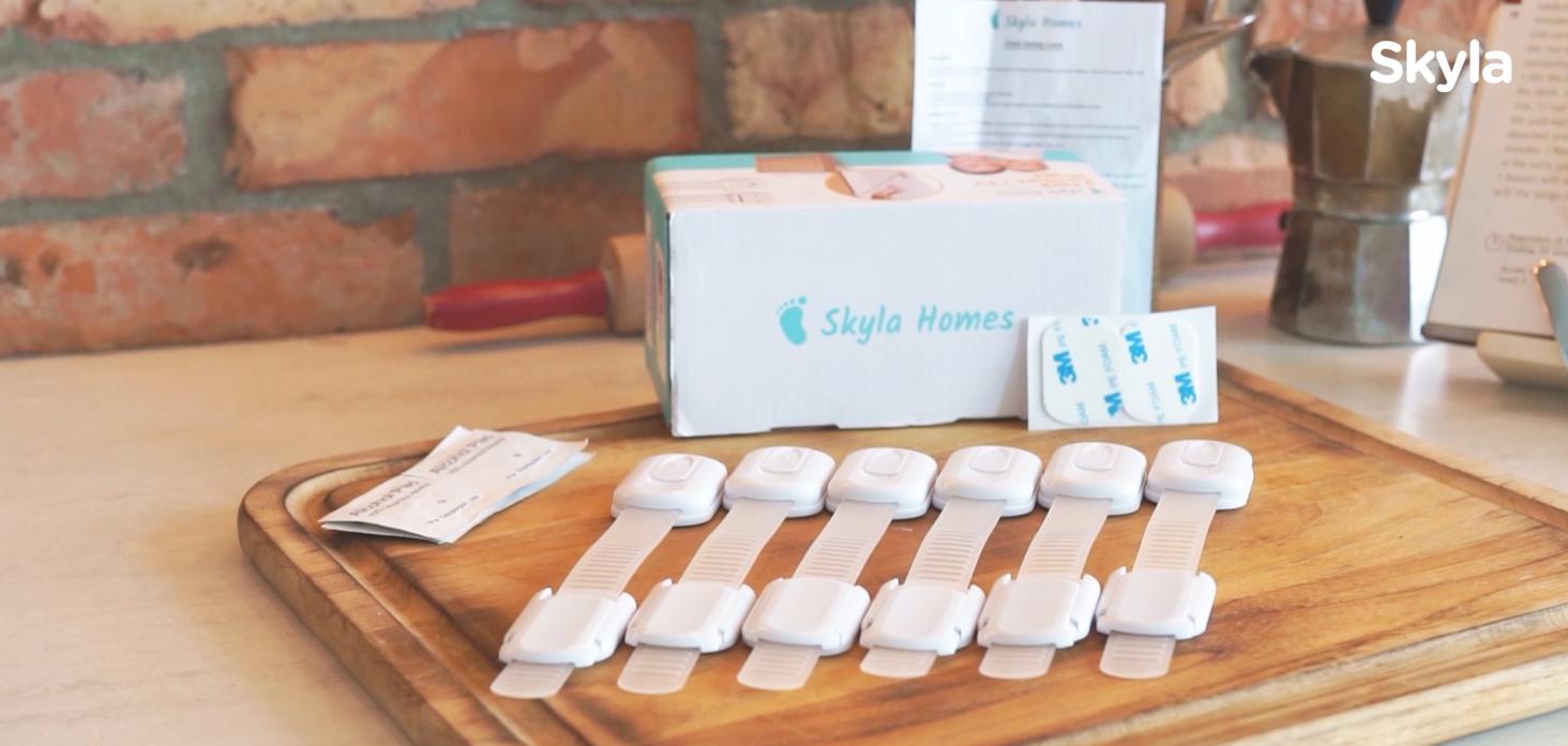 Baby Proofing Child Safety Locks (2 Pack) - The Safest, Quickest and Easiest 3M Adhesive Cabinet Latches, No Screws & Magnets, Multi-Purpose for Furniture, Kitchen, Ovens, Toilet Seats