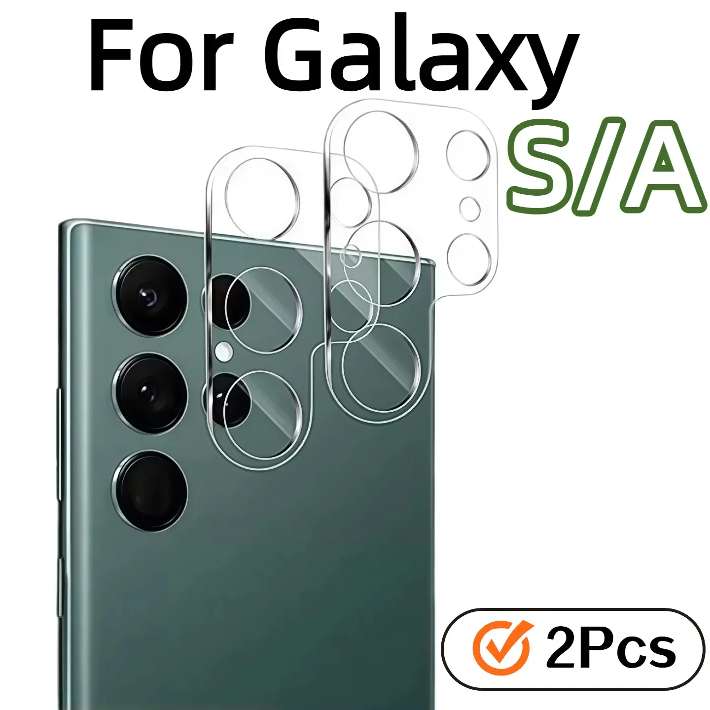 2-Pack Samsung Galaxy Camera Lens Protector, HD Transparent Full Coverage, Anti-Shock, Ar Coating, Scratch-Resistant, Durable