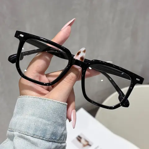 Classic Minimalist Modern Unisex Fashion Frame Plain Glasses, Casual Fashion Frames, Ideal for Daily Use, Office Reading, Travel and Outdoor Activities