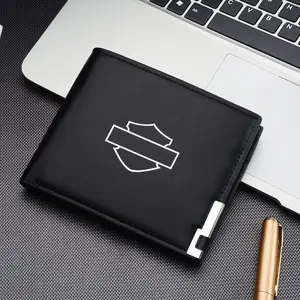 Leather Motorcycle Logo Mini Credit Card Purse, Portable Wallet for Harley Davidson Electra Glide Ultra Classic S 1250s Pa1250, Compact Design