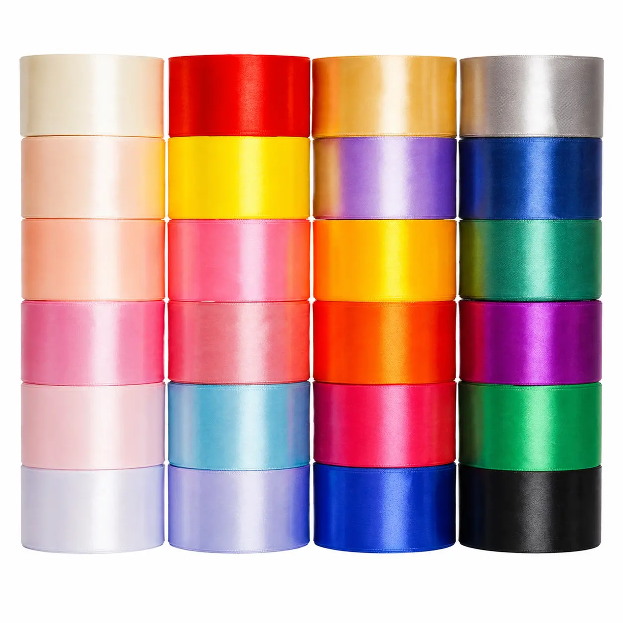 High-Quality 4cm Wide Satin Ribbon in Assorted Colors for Crafting, DIY Floral Arrangements, Gift Wrapping, Hair Accessories, and Wedding Decor—Soft, Fade-Resistant, Smooth-Finish Polyester Ribbon with Clean Cut Edges