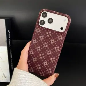 iPhone 17/16/15/14/13/12/11 Series Luxury Plaid Phone Case, Multi-Color Anti-Drop Business Style, Full Protection Cover