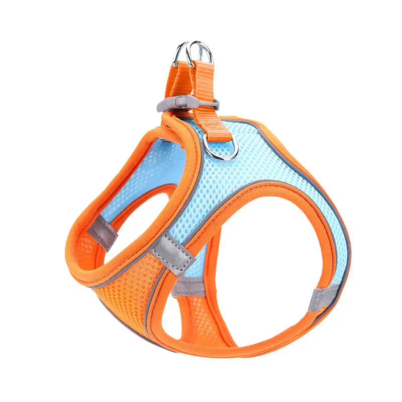 Breathable Mesh Dog Harness for Small Medium Dogs | Reflective No-Pull Vest with Leash for Summer Walking | Lightweight Nylon Pet Vest with Adjustable Straps