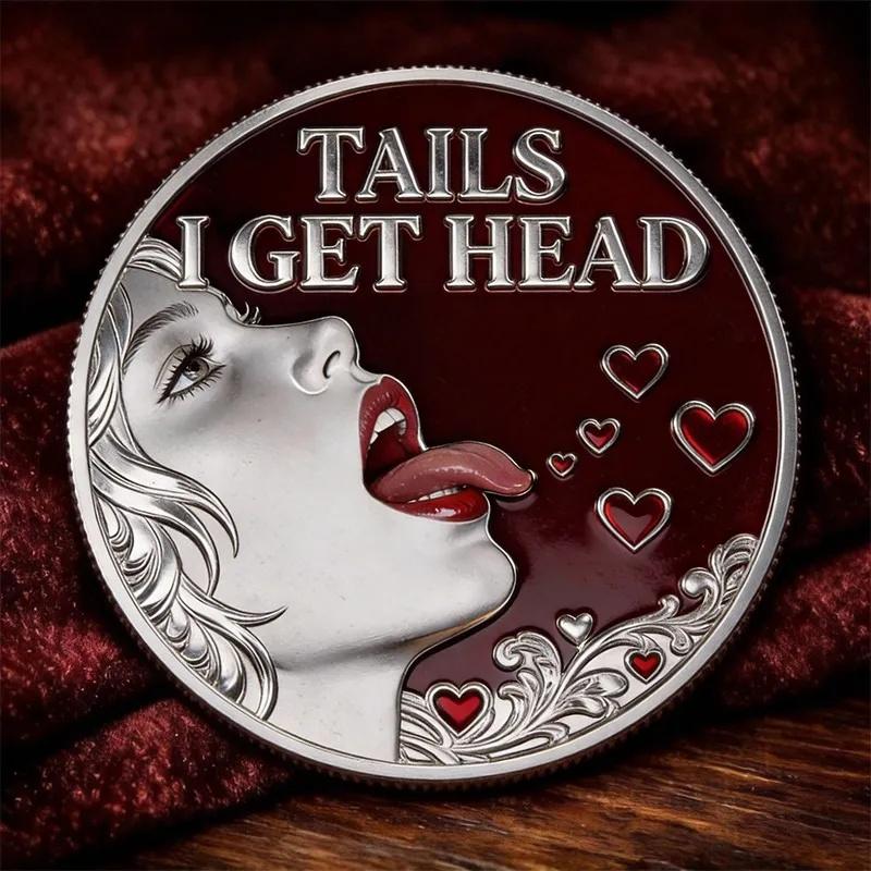 Double Sided Heads I Get Tail Coin Romantic Couple Keepsake Novelty  Anniversary Gift For Boyfriend Girlfriend