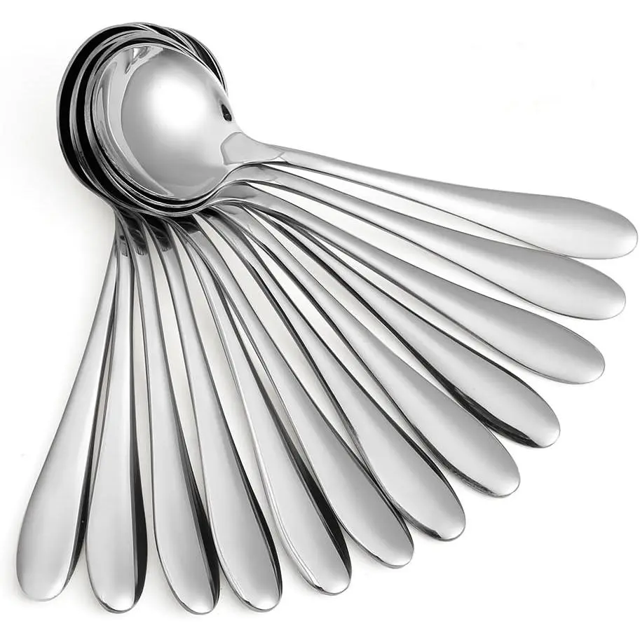 Large Soup Spoons/Stainless Steel Bouillion Spoons,12-,7.7 Inches