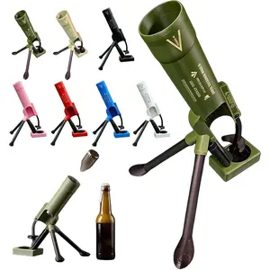 Mortar Bottle Opener Beer Bottle Mortar Opener Tube, 51mm Heavy Duty Tactical Cap Launcher Hands-Free, Funny Beer Bottles Opener For Bars Desks Shelves Home Party Bar Desk Decor