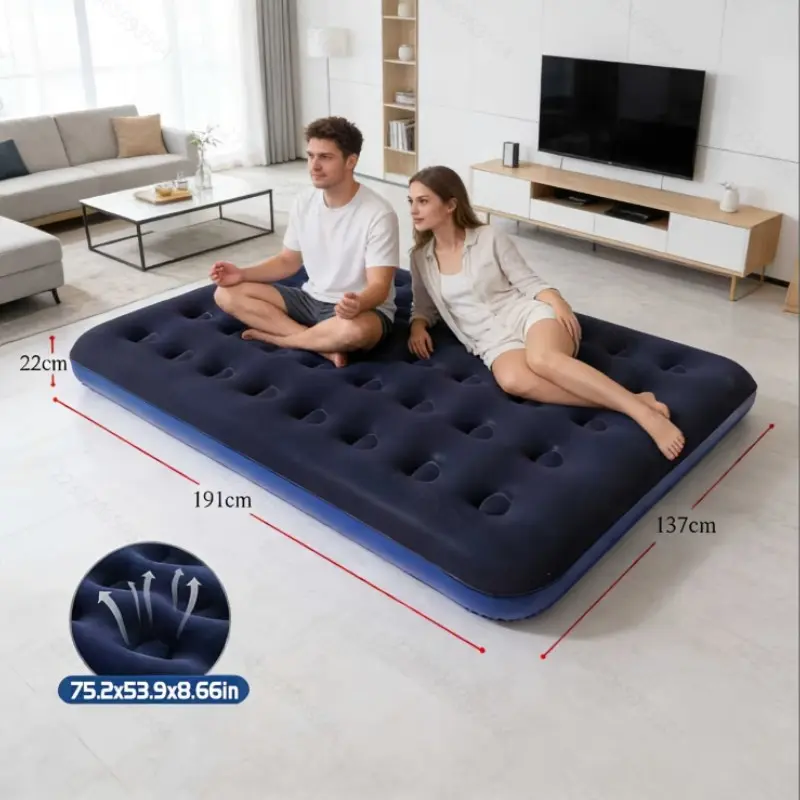Portable Compact Inflatable Camping Bed, Durable PVC Air Mattress, Home Outdoor Portable Inflatable Bed, Travel Inflatable Mattress