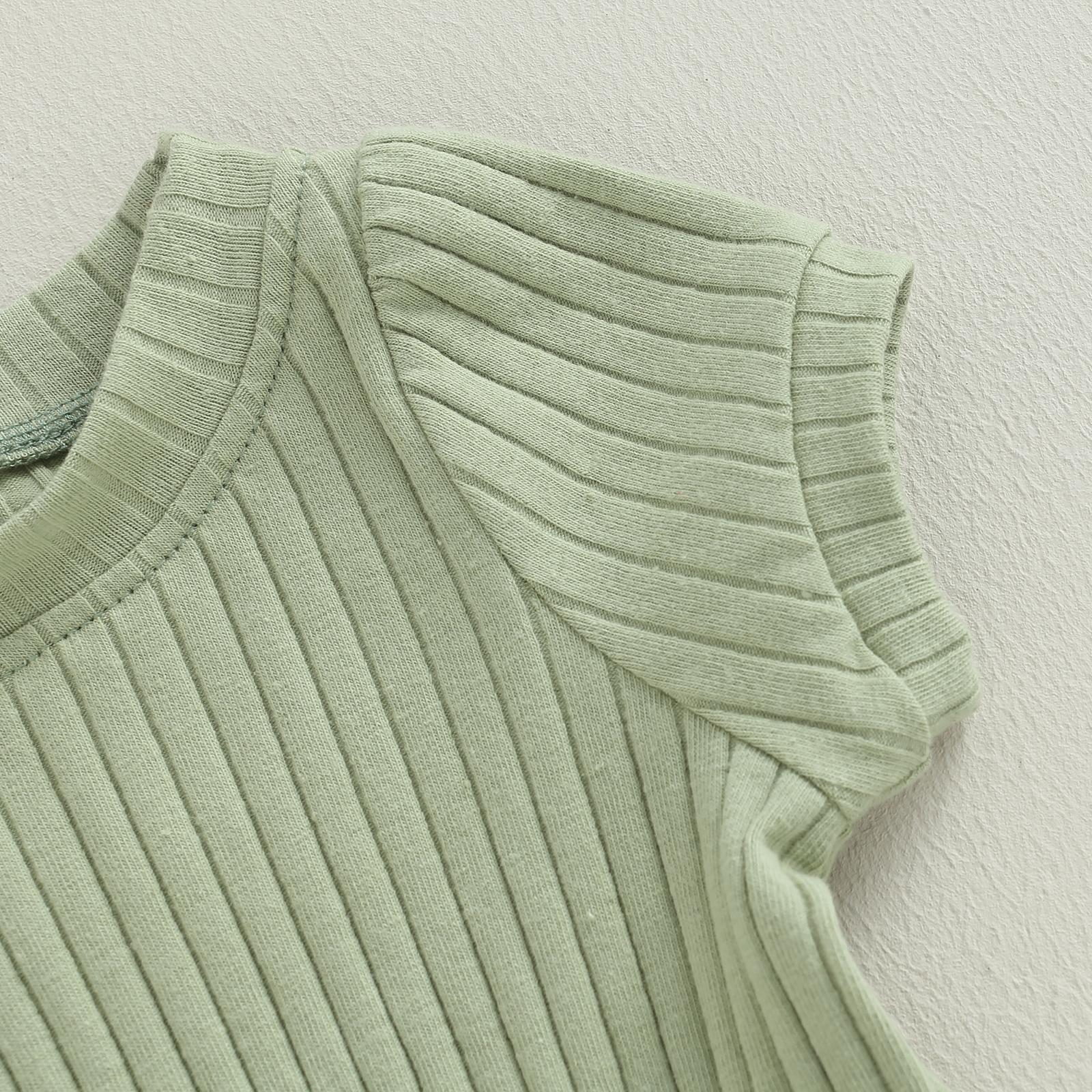 Baby Girl Summer Clothes Ribbed Short Sleeve Romper Solid Color Bodysuits Bow Headband Outfit Newborn Girl Jumpsuit Baby Girl Summer Clothes Ribbed Short Sleeve Romper Solid Color Bodysuits Bow Headband Outfit Newborn Girl Jumpsuit