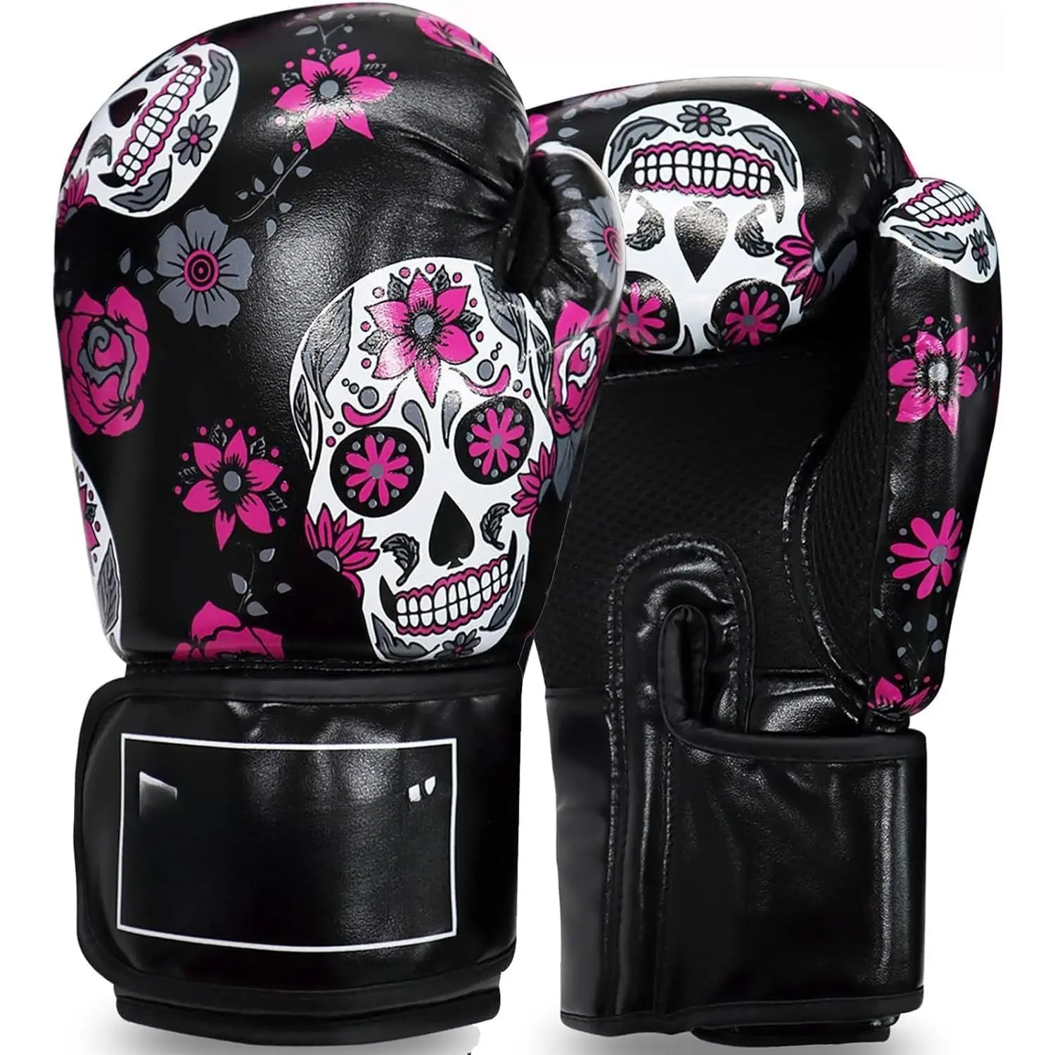Boxing Gloves Women Punching Sparring Kickboxing MMA  Heavy Bag Glove Black Leather 8 10 12 14 16 oz for Womens