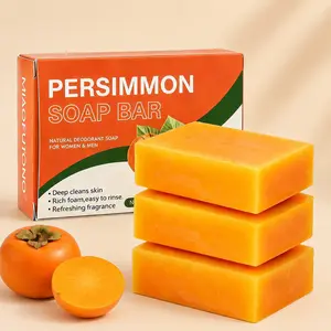 3PCS Persimmon Soap Bar for Old People Smell,  Body Odor Control,  Natural Refreshing Body Bar Soap,  Japanese Persimmon And Natural ingredients, Deep cleanse with lasting fragrance, Daily body care
