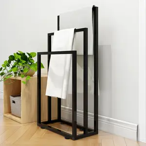 Towel Rack for Bathroom Free Standing,3 Tier Blanket Ladder Holder,17.7 x 8.7 x 38.8 in Industrial Drying and Display Rack for Bathroom Laundry Room Bedroom Pool