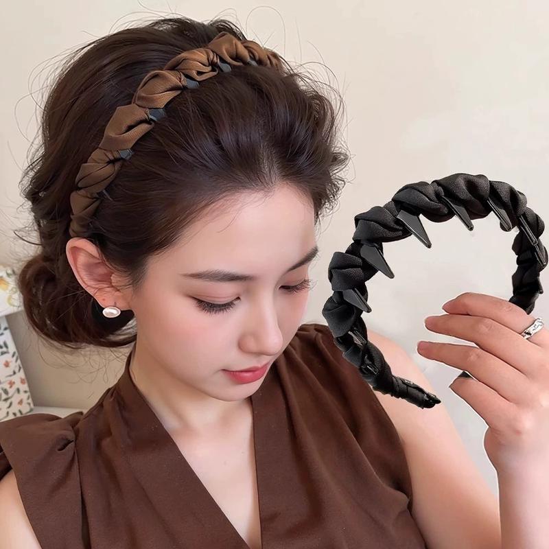 AWAYTR 3Pack Vintage High Cranium Hairband Fashion Headbands with Teeth Comb for Women Party Wedding Home Hairband  Hair Accessories