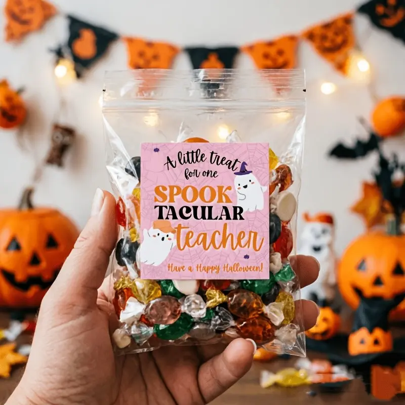Halloween Teacher Gift Tags, Cute Ghost 'amazing Teacher' Favors Labels, Classroom Snack Tags, DIY Candy Bag Labels, School Party Decorations