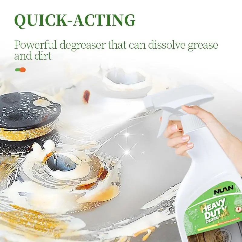 NUAN heavy duty degreaserNUAN Super Fast Kitchen Degreaser – Cleans Oil Stains from Stoves & Range Hoods