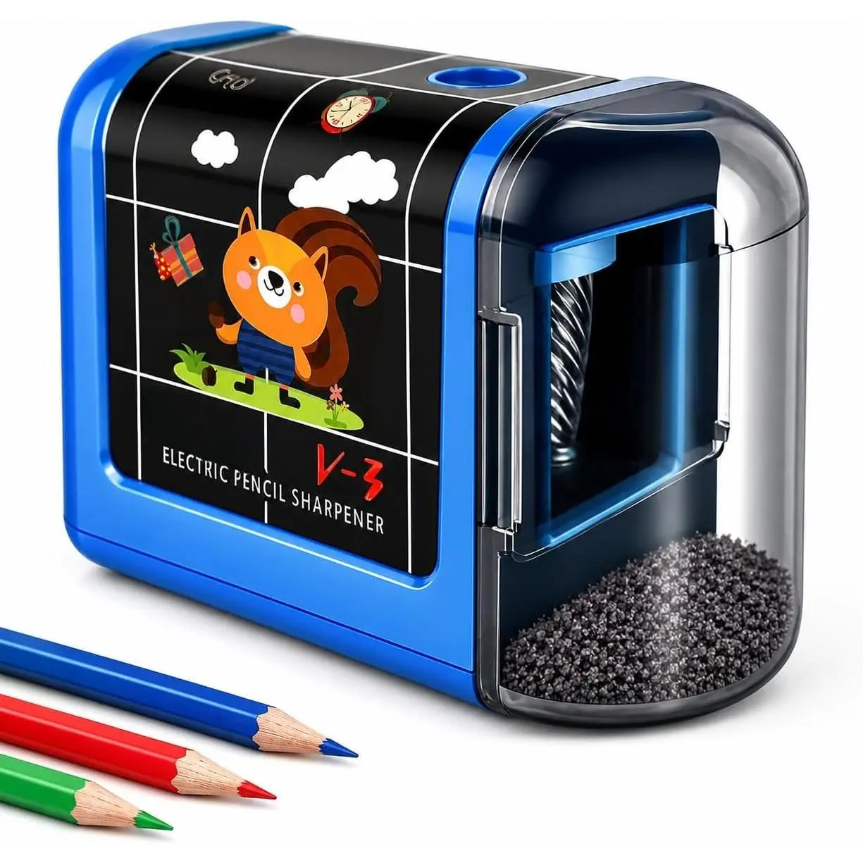 Operated Electric Pencil Sharpener for , Auto Stop Safety ,  Pencil Sharpener for No.2 and Colored Pencils, Portable Desk Sharpener for School, , Office, Blue