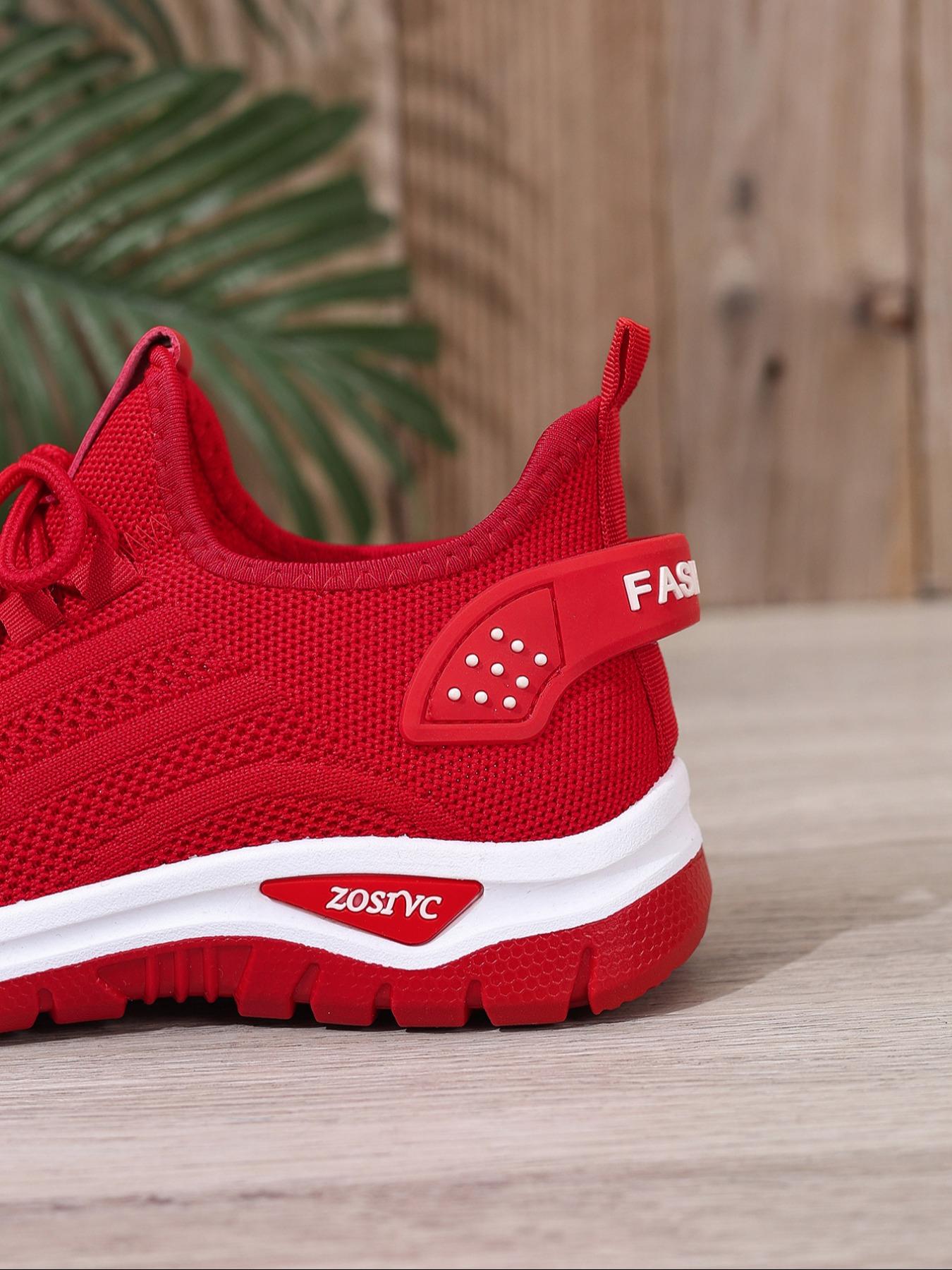 Women's Plus Size Solid Color Casual Lightweight Sneakers, Low Top Sports Shoes for Travel, Outdoor Running, Gym and Walking