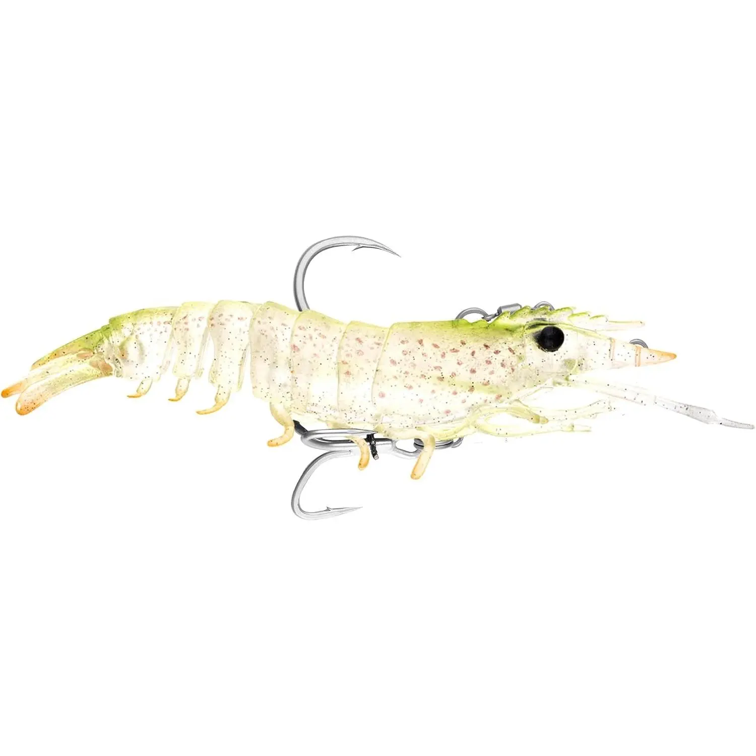 Live Ops Sumo Shrimp Rigged 6.5” Soft  Lure, Ultra-Realistic Shrimp with BKK Hooks & Breakaway Hook System, for Tarpon & Snook