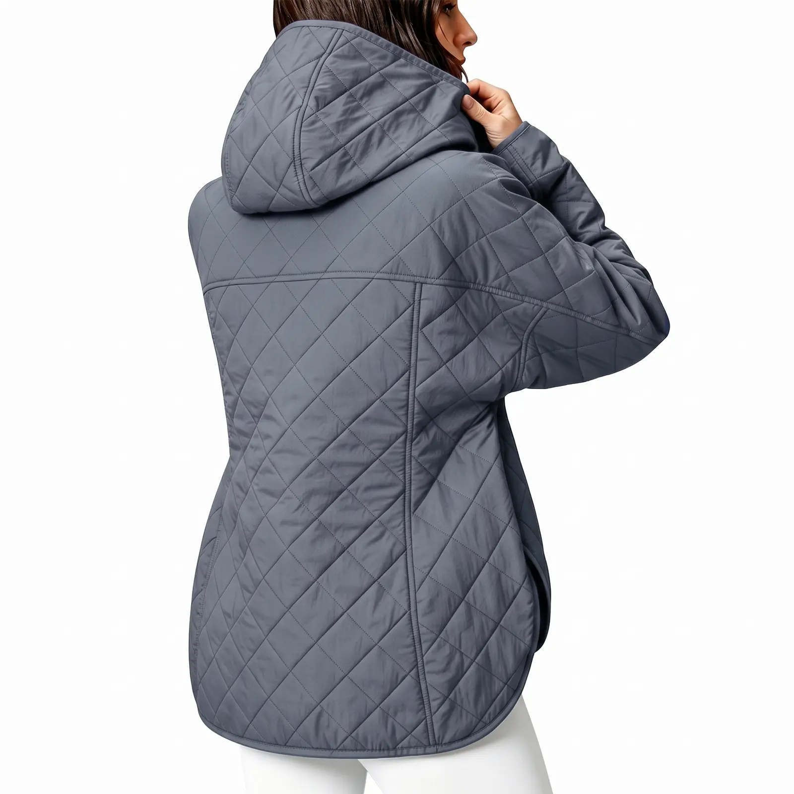 Aoysky Women Quilted Hooded Jacket, Lightweight Padded Coat, Water Resistant Casual Warm Outerwear for Fall Winter Daily Outdoor