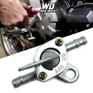 WD NICE MOTO Fuel Tap Universal 6mm Motorcycle Moped Scooter Quad Fuel Tank Switch with Closing Function 55mm X 6mm Universal Inline Petcock Motorcycle/Quad/Lawnmover Petrol Fuel Tap Anti-aging Anti-corrosive Leak Proof Rubber Silver