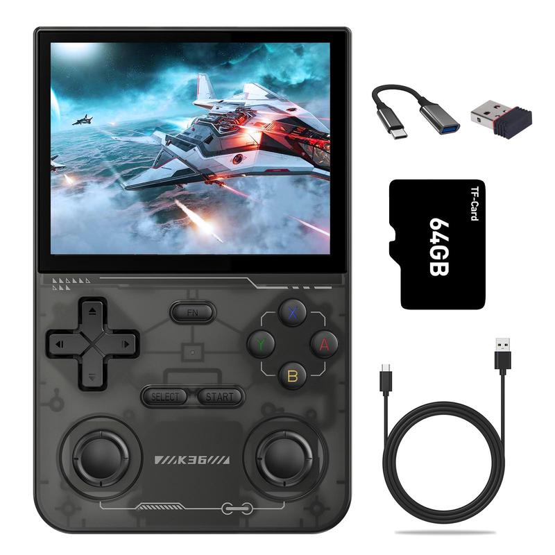 YLW K36 Open Source Linux System Handheld Game Console, Portable Retro Handheld Player with 16000+ Games, 20+ Emulators, Dual Wireless Connection 3.5HD IPS Screen Game Console Rechargeable Portable Console