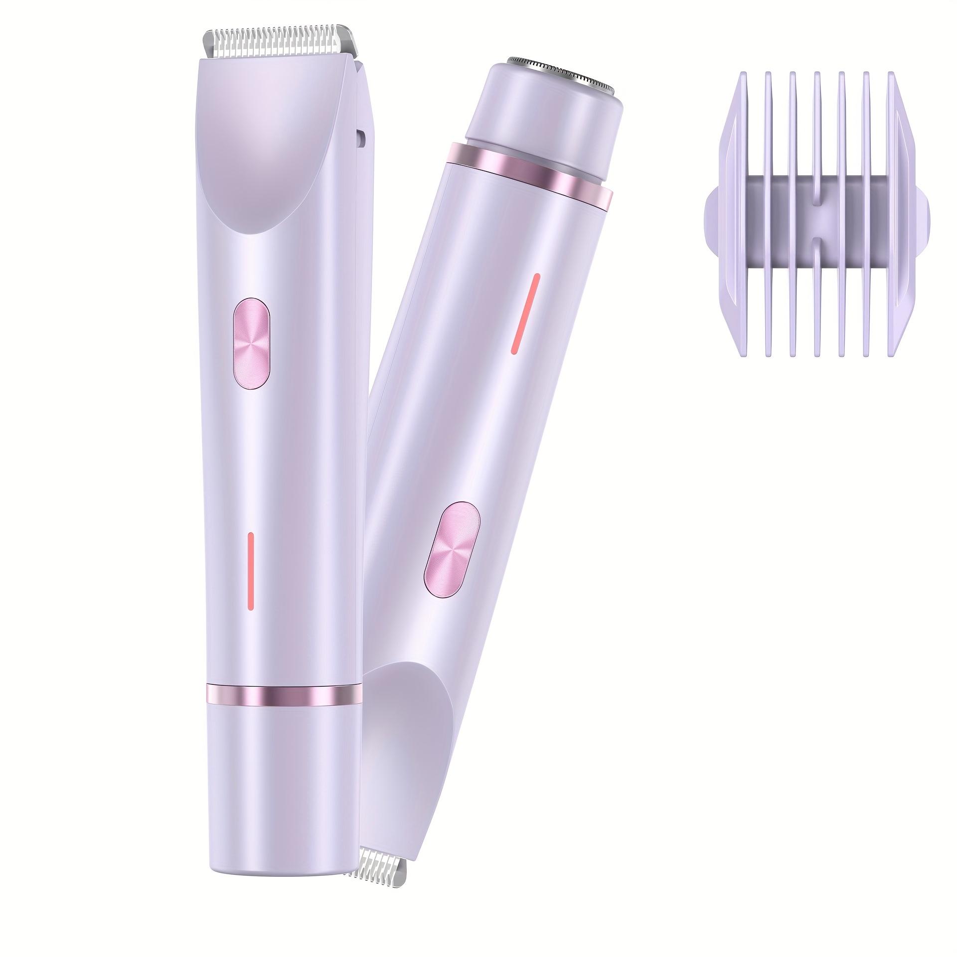 Dual-Head 2-in-1 Women'S Electric Shaver for Balding, Eyebrows, Face, Legs & Underarms - Wet/Dry Use Hair Remover - Portable Bikini Trimmer -  - Gentle & with Stainless Steel Blades, Wet Shaving Device |   Elegant Groomin body  trimmer  for  women