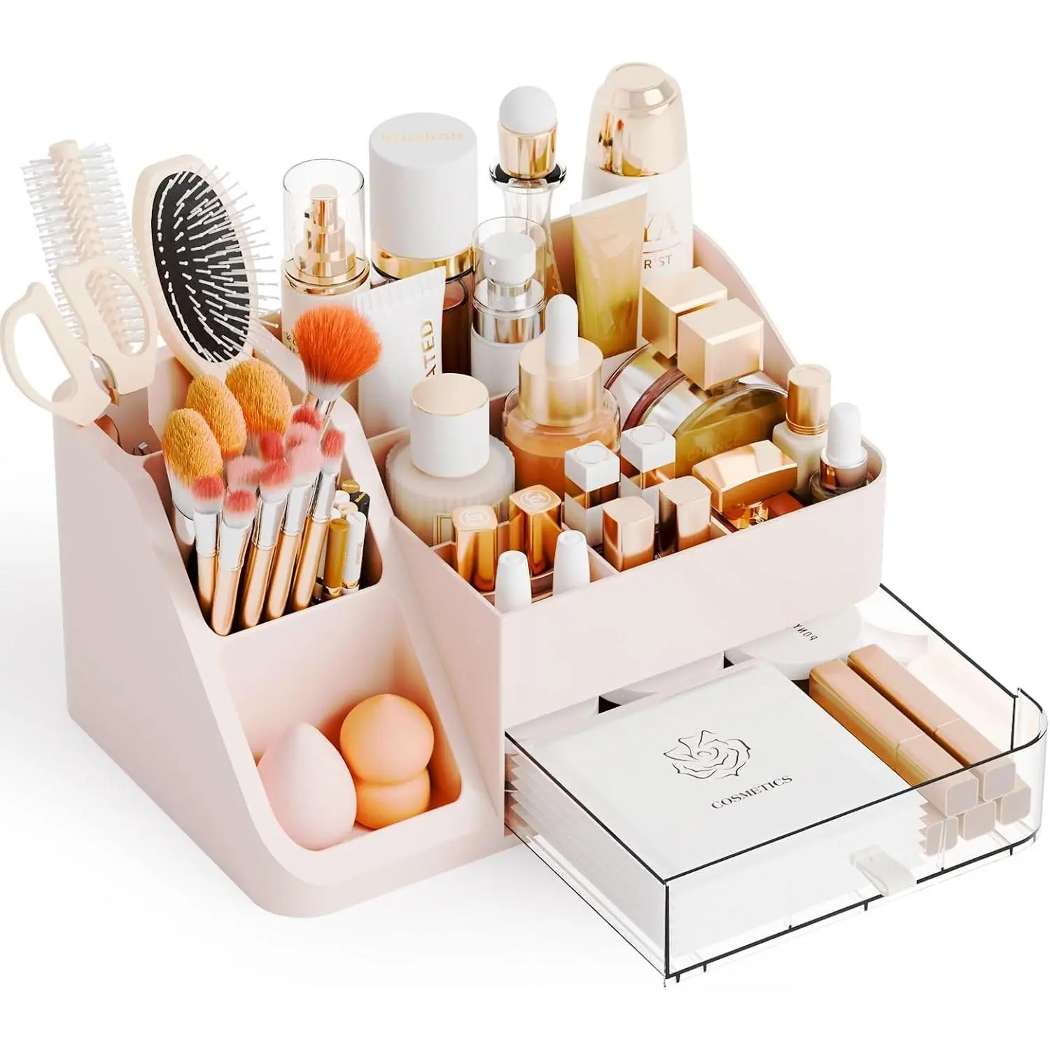 Countertop Makeup Organizers for ,Bathroom,Dresser,Large Makeup Storage Organizer and Beauty Skincare Organizer,Plastic Makeup Holders and Organizers for Lotion,Hair Product & Tool,