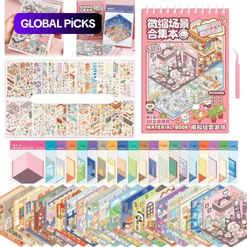 20 Sets DIY 3D House Sticker Scene for Adults, Cute Fun DIY Scenes Therapy Sticker, Crafts Scrapbooking Party Favors Goodie Bags Stuffer, Gifts for Girls, Scrapbook Accessories, Cute Art Stickers for Girls, Stickers Kit #GLOBAL PICKS