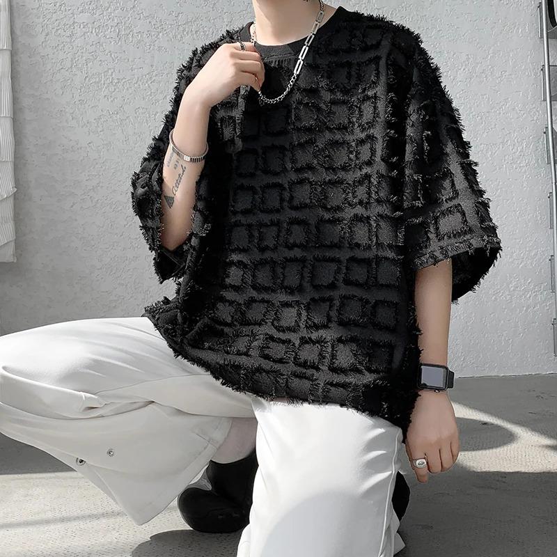 Men Half Sleeved Summer Korean T-Shirt High Loose Basic Shirt Casual Tees Tshirts Heiveywweight Shirts