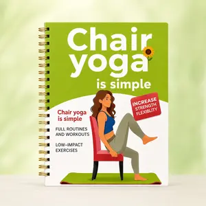 Elderly Chair Yoga Workbook, Low Impact Exercise Guide, Enhance Flexibility and Strength, Ideal for Senior Fitness, Easy-To-Follow Instructions