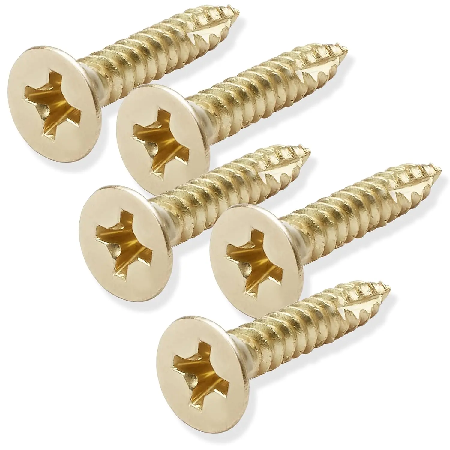 Bright Brass  Screws #9 x 1 Inch for Door Hinges - 25 Pack
