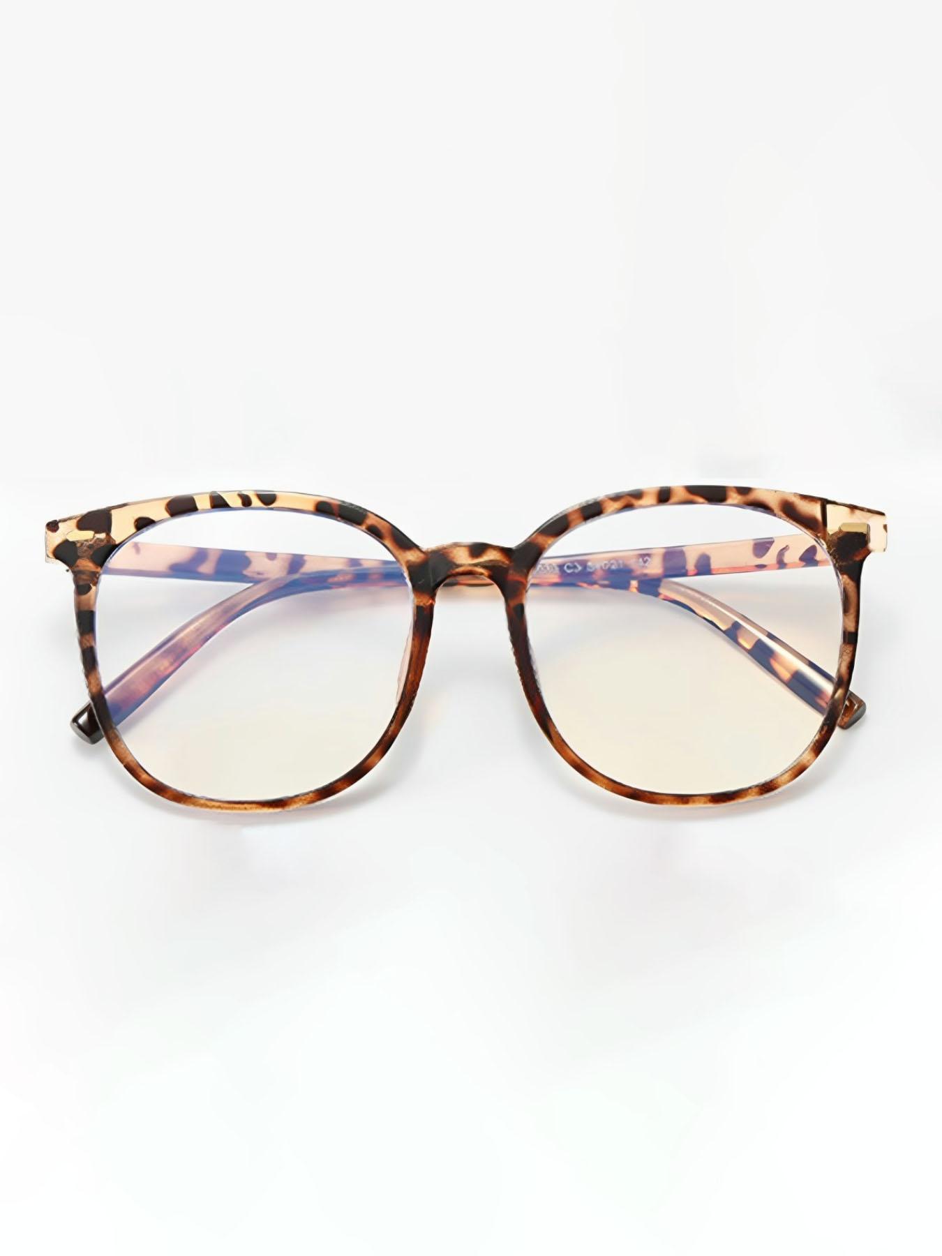 Trendy Leopard Pattern Frame Eyeglasses, Fashionable Blue Light Blocking Glasses for Women & Men, Eyeglasses for Work, To Match Daily Outfits, Perfect for Student Daily Use