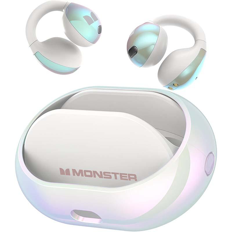 Monster Open Ear AC600 Wireless Earbuds, Bluetooth 5.4 Clip-On Earbuds with HiFi Stereo, Open Earbuds with ENC Clear Cal