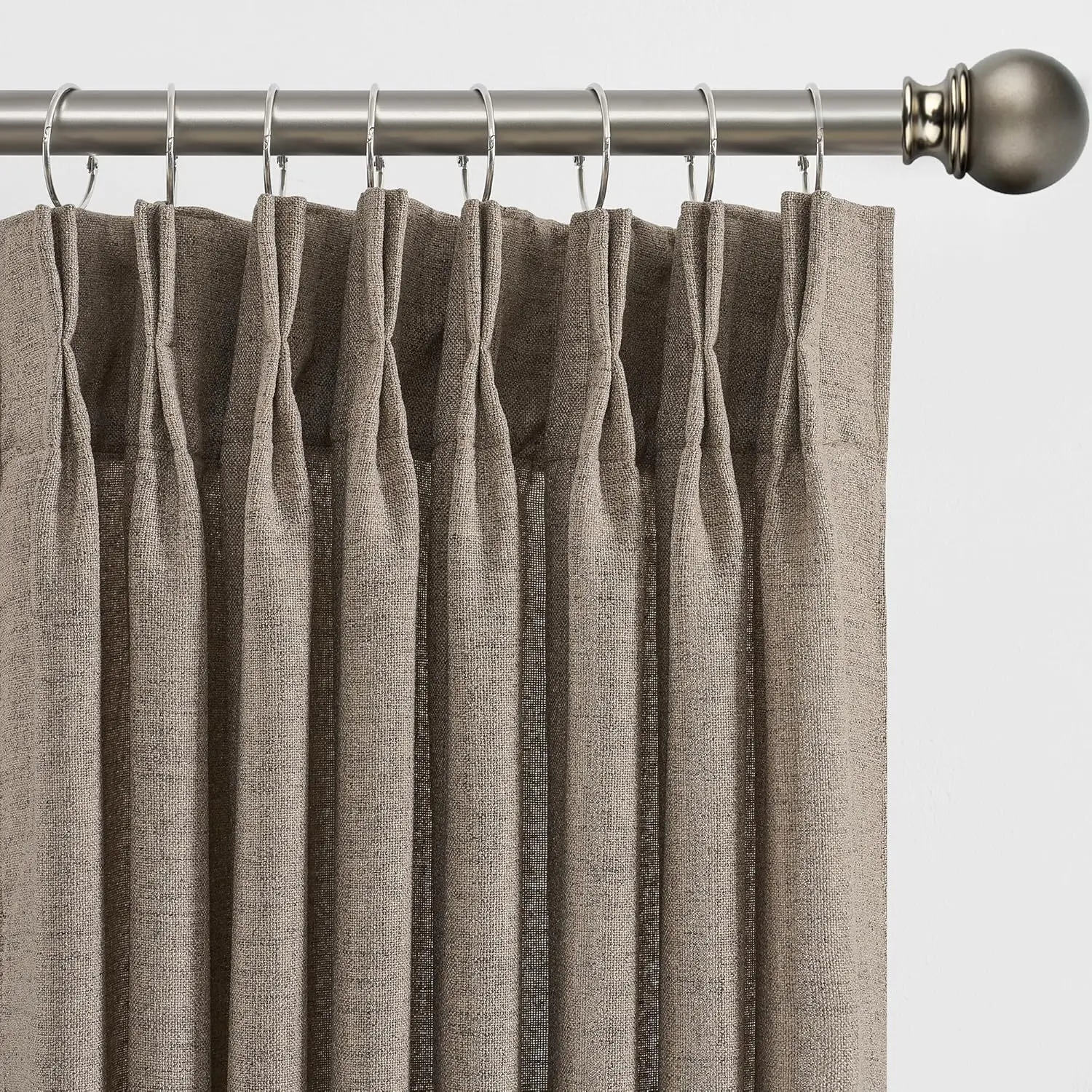 Khaki Sheer Curtains for Living Room, Brownish Color Pleated Back Tab Drapes with,Burlap Light Filtering Window Panels for Bedroom,W42 x L84, 2 Pieces