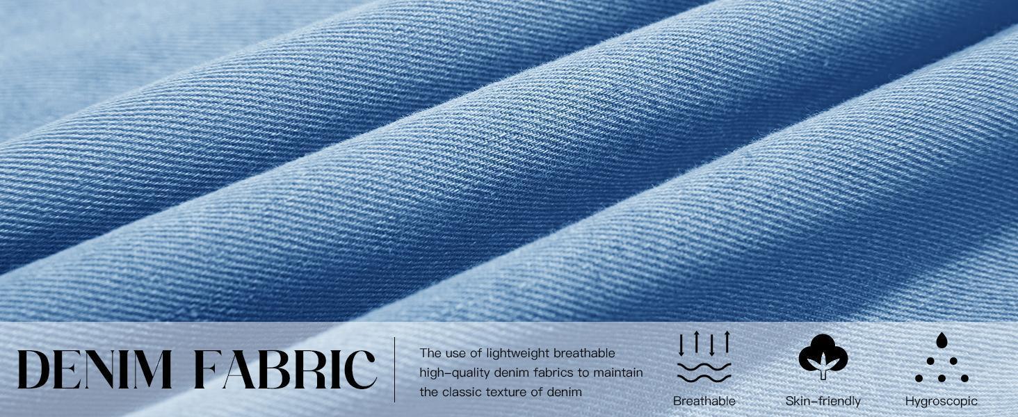 Imily Bela Womens Summer Denim Mini Dress Oversized Peter Pan Collar Short Sleeve Casual Flowy Babydoll Jean Dresses SpringStatements