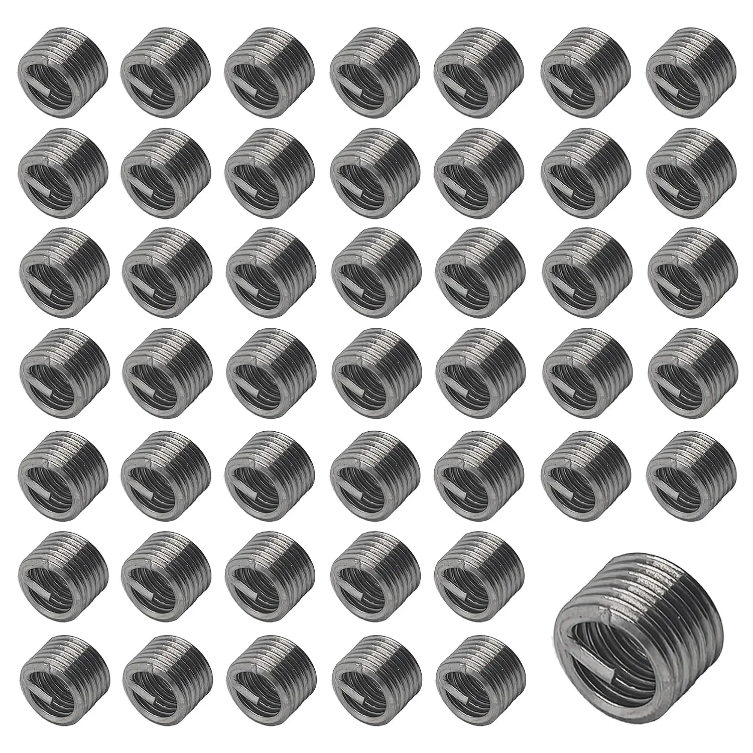 50 count M6 x 1mm x 1.5D Wire Thread Inserts, 304 Stainless Steel Helical Coil Repair Kit, Metric Wire Sleeve for Stripped Threads in Metal Components